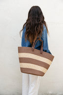Laguna Fabric Basket Bag in Chocolate