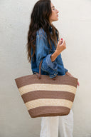 Laguna Fabric Basket Bag in Chocolate