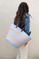 Laguna Fabric Basket Bag in Periwinkle