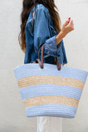 Laguna Fabric Basket Bag in Periwinkle