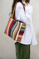 Monterey Paper Straw Tote Bag in Multi - Small