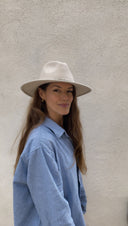 Finn Packable Wool Fedora in Bone