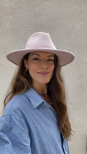 Finn Packable Wool Fedora in Blush