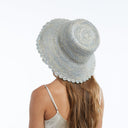 Lacey Raffia Bucket in Light Blue