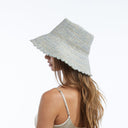 Lacey Raffia Bucket in Light Blue