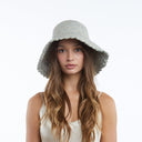 Lacey Raffia Bucket in Light Blue