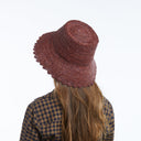 Lacey Raffia Bucket in Wine