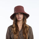 Lacey Raffia Bucket in Wine