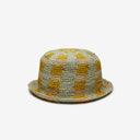 Chrissy Raffia Bucket in Blue Gold