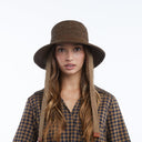 Cassis Raffia Bucket in Brown