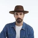 Wyeth Men's Teddy Wool Felt Fedora in Brown, additional view