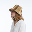 Bailey Raffia Bucket in Natural Camel Chocolate