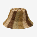 Bailey Raffia Bucket in Natural Camel Chocolate