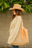 Delfina Raffia Market Bag in Natural