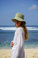 Noa Raffia Bucket in Mint