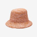 Noa Raffia Bucket in Peach