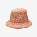 Noa Raffia Bucket in Peach