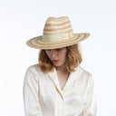 Olena Straw Fedora in Taupe Natural
