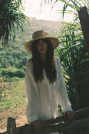 Lark Raffia Bucket in Blue