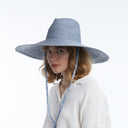 Brie Wheat Straw Hat in Blue