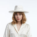 Rey Shantung Pencil Brim in Ivory