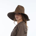 Lina Raffia Sun Hat in Chocolate