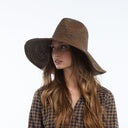 Lina Raffia Sun Hat in Chocolate