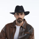 Wyeth Men's Billie Wool Felt Fedora in Black – packable, additional view