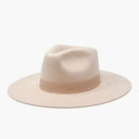 Wyeth Lila Wool Felt Fedora in Oatmeal – beige, high crown